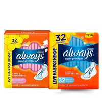 Absorvente com Abas Always Pacote 32 Unidades (Seca/Suave)