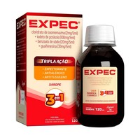 Expec Xarope Tripla Ação Sabor Framboesa e Caramelo 120ml + Copo Dosador