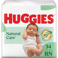 Fralda Descartável Recém-Nascido Huggies Natural Care RN Pacote 34 Unidades