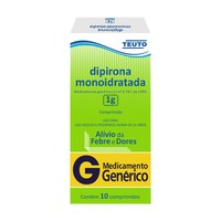 Dipirona Monoidratada 1g 10 Comprimidos Teuto
